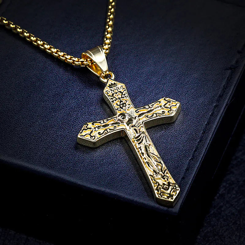Titanium Steel Jesus Cross Necklace — Faith, Worn Strong